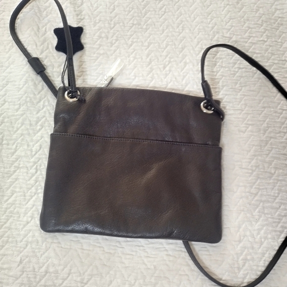 NWOT Margot Small Black Pebbled Leather Crossbody Shoulder Purse Handbag - Picture 3 of 4